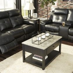Kempten Black LED Reclining Living Room Set