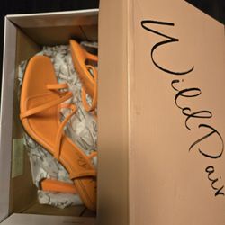 Orange Open Toe Heel Shoe