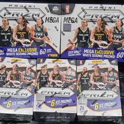 2025 Prizm WNBA Basketball Cards! 2 Mega Box & 3 Blaster Box! New Factory Sealed! Caitlin Clark!?