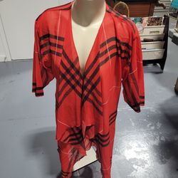 LuLaRoe  Shirley Kimono Women's Red and Black Sz S