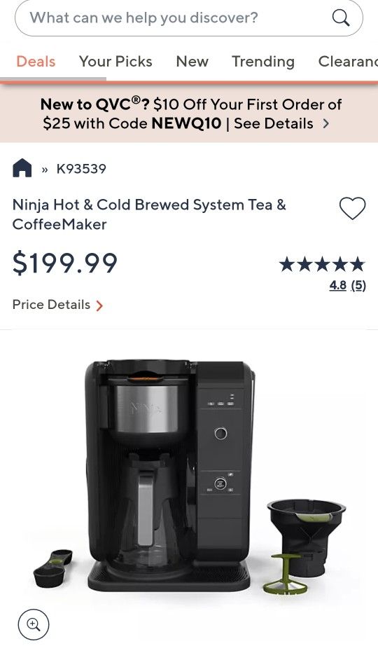 Ninja Hot & Cold Brew Coffee Maker System Retail $200