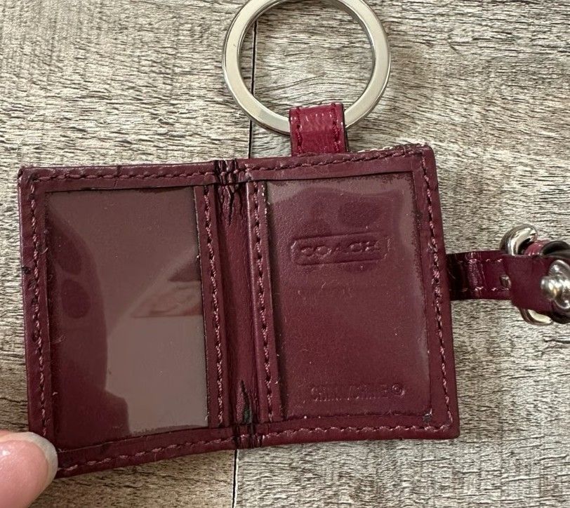 Coach Keychain Picture Frame- Classic Burgundy