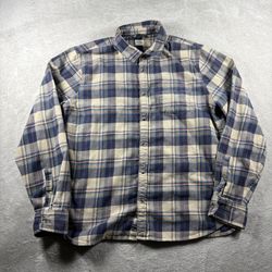 Marine Layer Flannel Shirt Men’s L Brown Plaid Long Sleeve Button Up #91