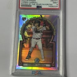 2023 Bowman Rookie Of The Year Favorite Corbin Carrol PSA 9