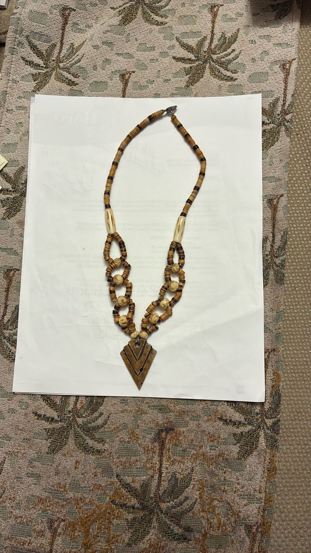Long Brown Beaded Necklace
