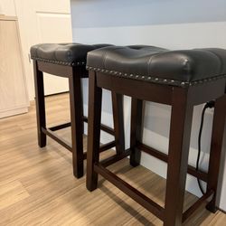  26.5-in H Counter height Upholstered Wood Bar Stool 2 -Pack