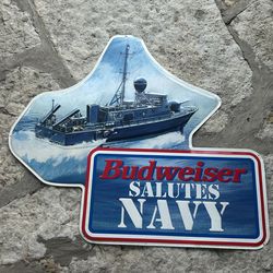 1994 Vintage Budweiser Salutes Navy Bar Sign