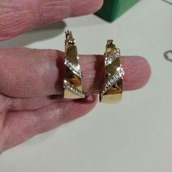 18kGP Pierced Hoop Earrings