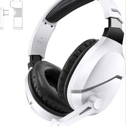 Wireless Gaming Headset with Noise Canceling Microphone for PS5, PC, PS4, 2.4G/Bluetooth Gaming Headphones with USB and Type-c Connector, Wired Mode f