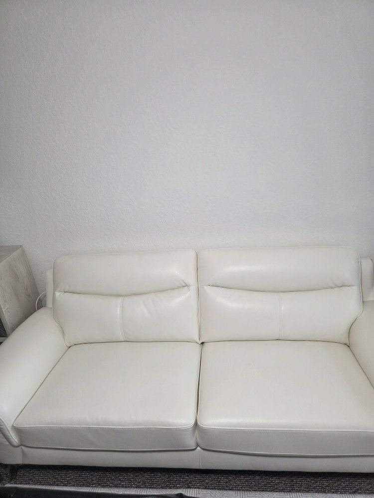 LEATHER CREAM SOFA 