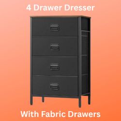 4-Drawer Dresser with Fabric Drawers for Bedroom Storage and Organization