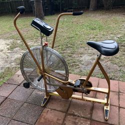**Vintage MCM GOLD SCHWINN AIRDYNE Dual Action EXCERCISE BIKE w/SPEEDO 