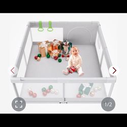 Fodoss Baby Playpen, Playpen For Babies & Toddlers, 47x47 Small Baby Play Pen,Toddler Playpen For Apartment,Play Yard For Baby,Baby Activity Play Fenc