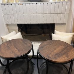 Set Of Two Rustic End Side Tables