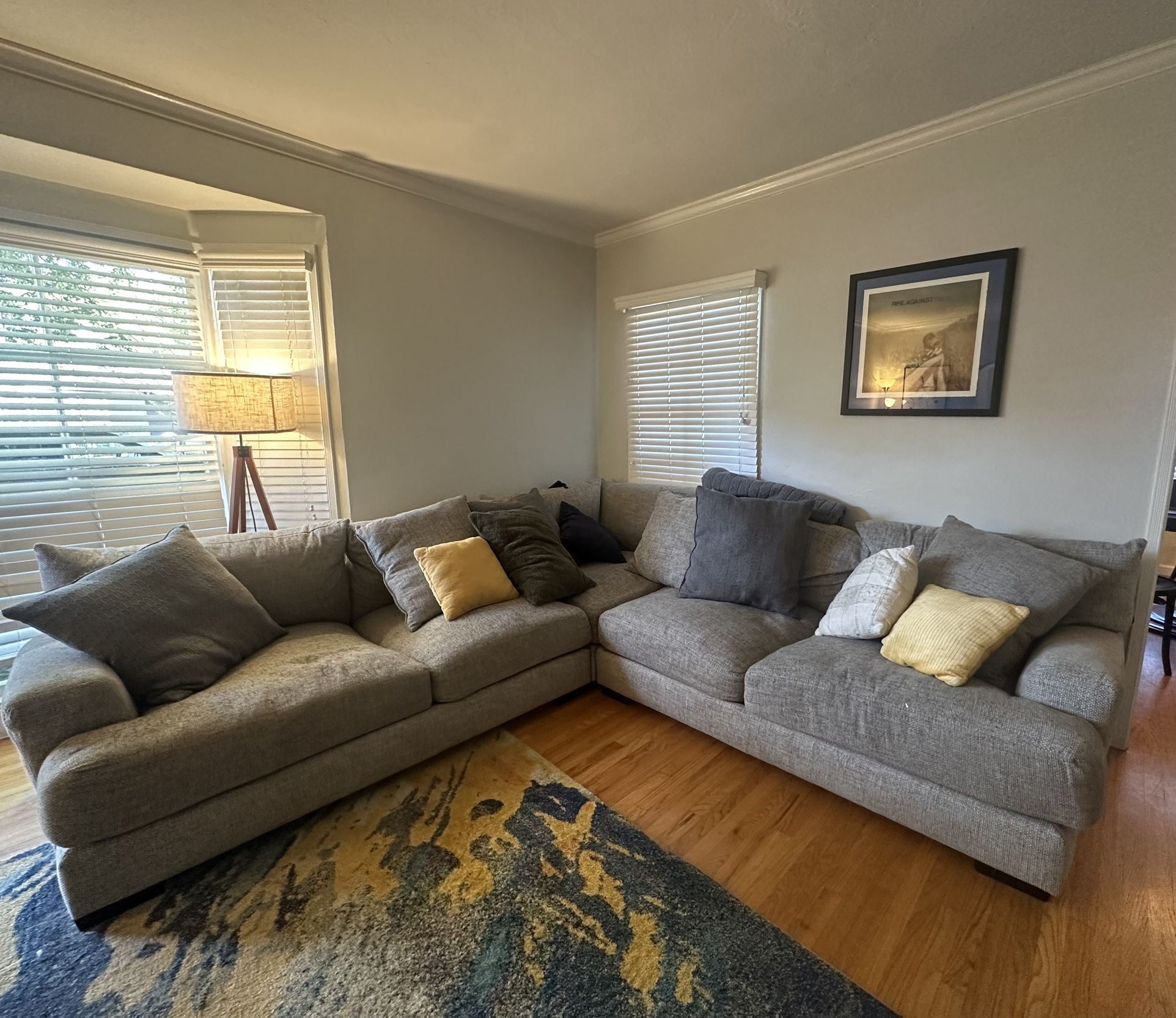 Gray L Shaped Sectional Couch 