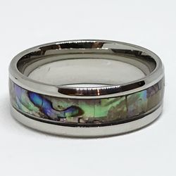 Shell And Stainless Steel Unisex Ring