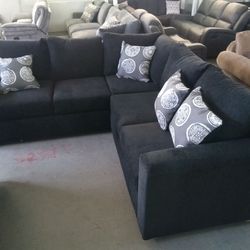 Small Black Sectional