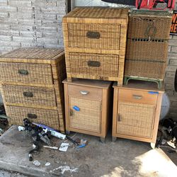 Wicker dressers and storage