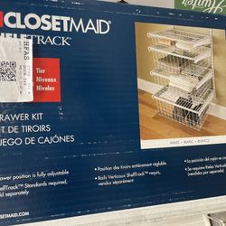 Brand New ClosetMaid ShelfTrack 4 Tier Drawer Kit - Unopened