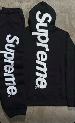 Supreme Black Hoodie and Sweatpants Set