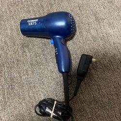 Conair 1875 Watt Model 152 Blue Mid-Size Hand Held Hair Dryer Cool Setting 