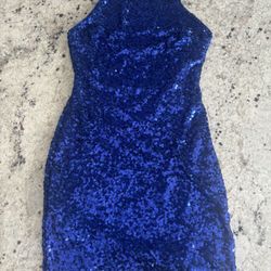 Blue sequin Formal Short Dress Size Medium 