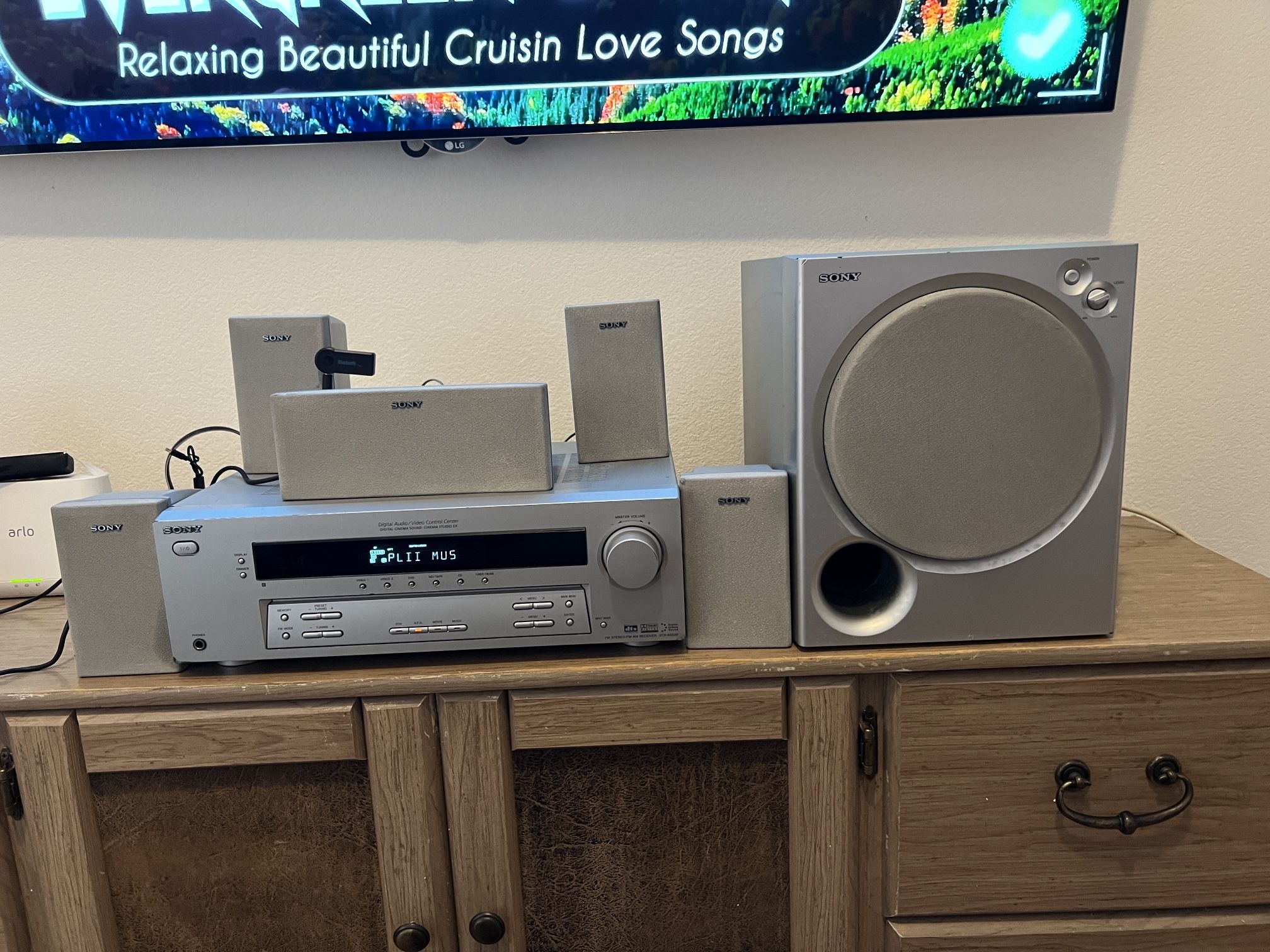 Sony STR-K650P 5.1 HOME THEATER Receiver/BLUETOOTH ADAPTER with 5 Speakers+powered subwoofer
