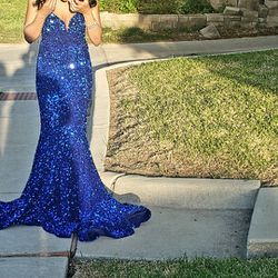 Beautiful Royal Blue Sparkling Gown 