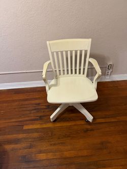 Pottery Barn wood desk chair on Casters
