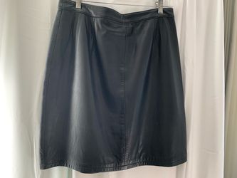 Black Real Leather Mini Skirt, size M