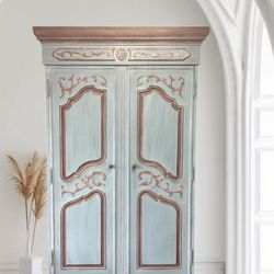 Gorgeous refurbished wardrobe armoire. Beautifully handpainted.