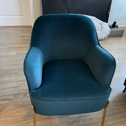 Teal Velvet Accent Chair
