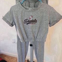 Peanuts/snoopy Crop Top & Pant Set Size Medium - Pickup From Northridge Area