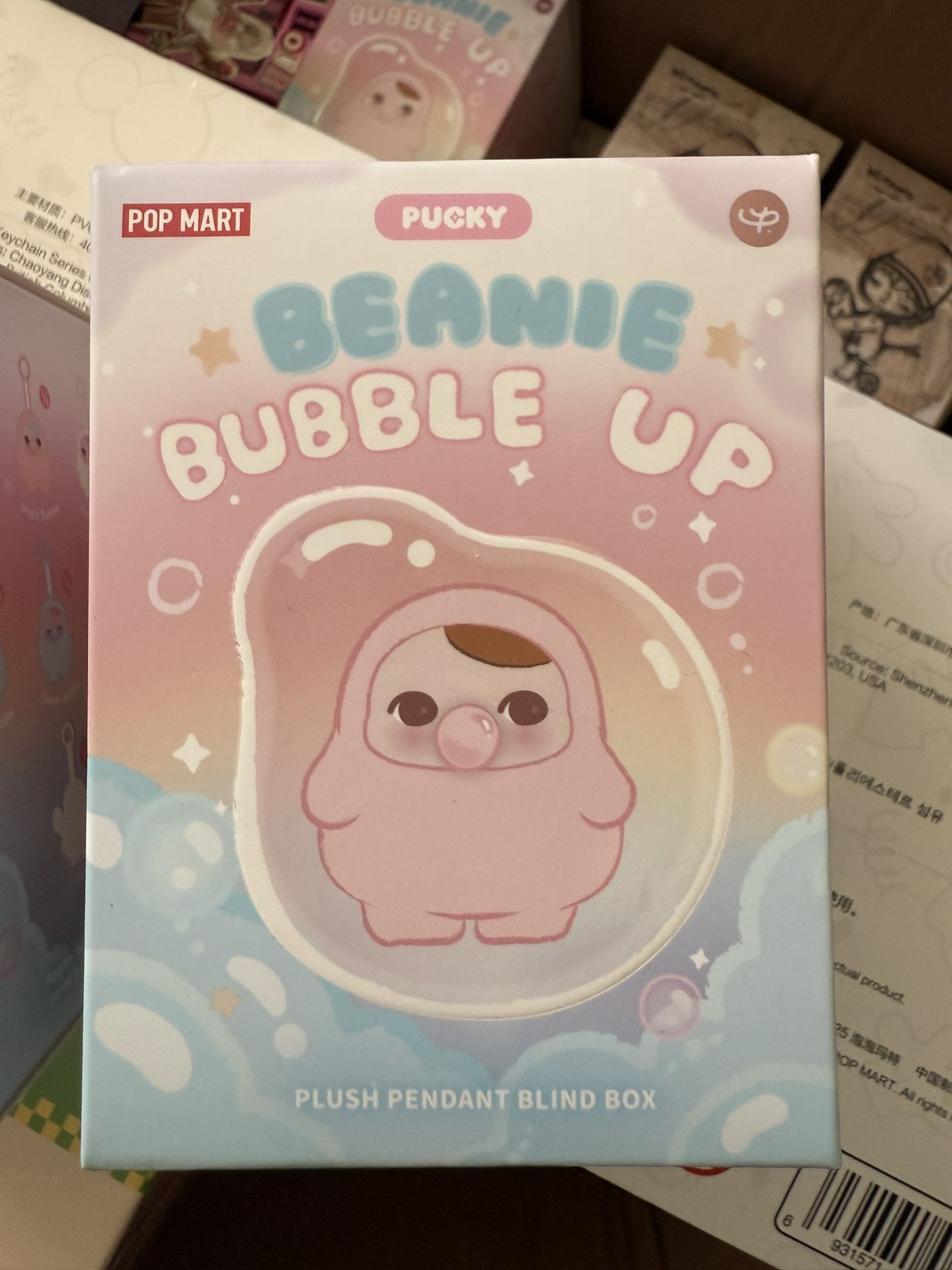 Authentic Popmart : Pucky Beanie Bubble Up. Plush Pendant Blind Box