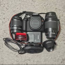 Canon EOS Rebel T7 (2000D) with 18-55mm and 75-300mm Lenses (STARTER KIT)