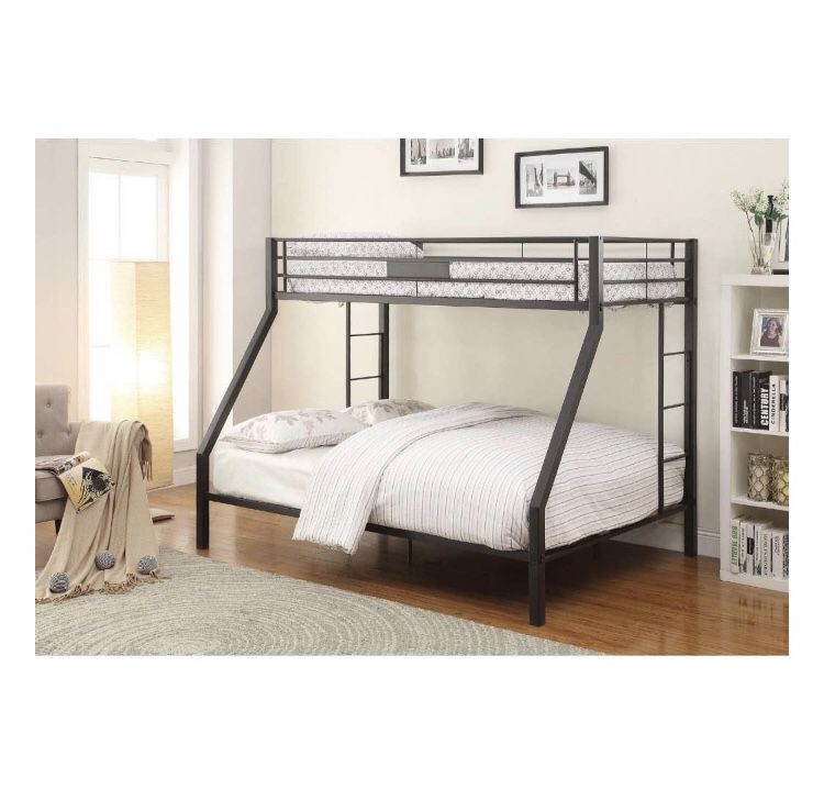 Acme limbra twin xl over queen bunk bed in sandy black 8A-3068