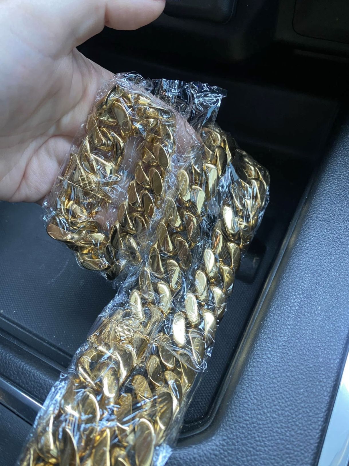 New 18k Yellow Gold Cuban Link Chain And Bracelet 22 Mm Thick