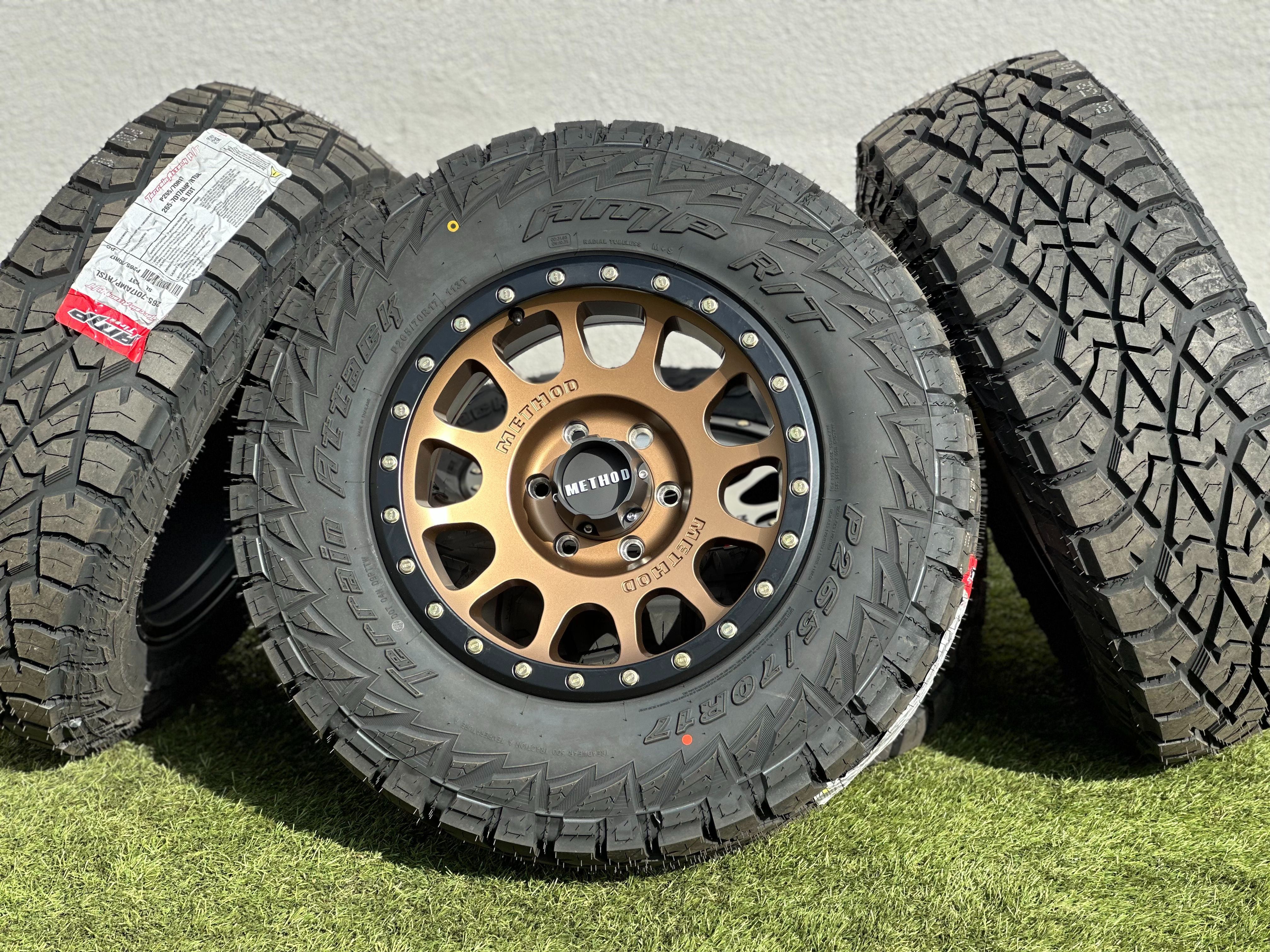 New 17” Method MR305 Bronze Rims 6 lug Toyota Tacoma Wheels 265/70R17 Tires 4Runner GX460 FJ GX470