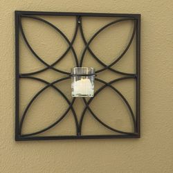 4 Metal wall sconces with candle holders 12”