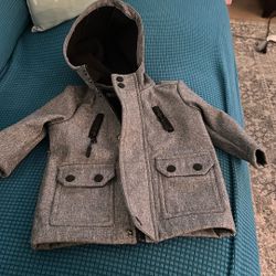 Gray Hooded Jacket. 