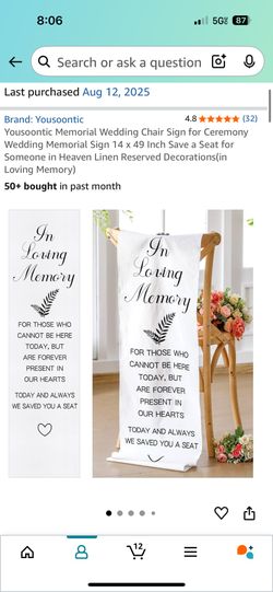 Memorial Chair Cover