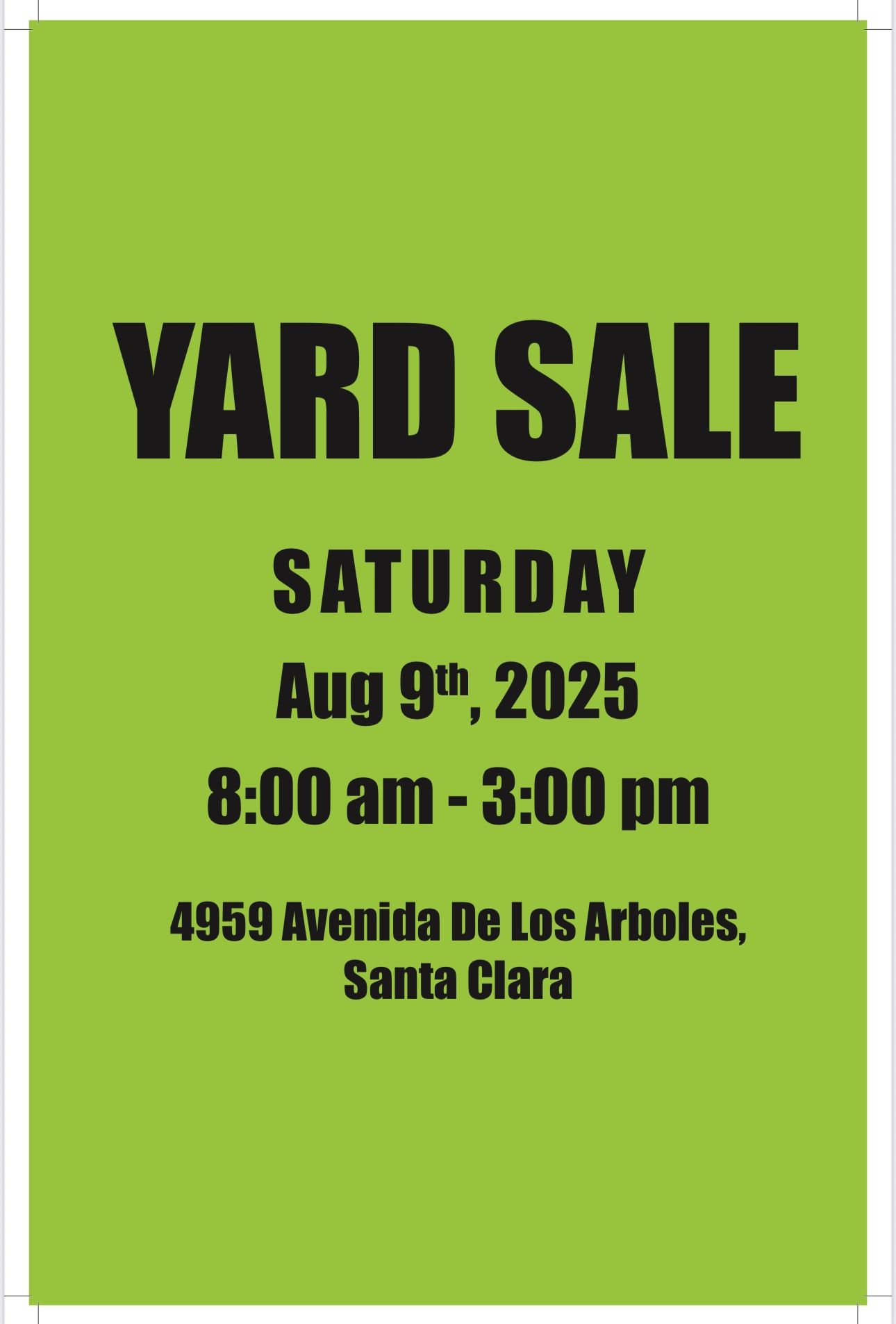 Garage Sale Tomorrow