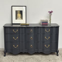 Dark Gray 9 Drawer Dresser | French Provincial Dresser | Bassett Furniture