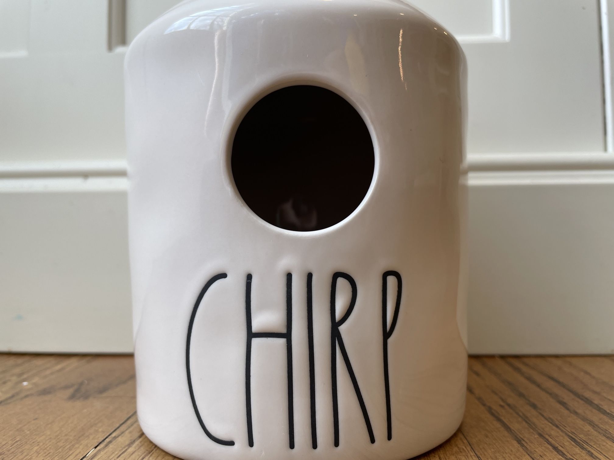 Rae Dunn Artisan Collection 8" Magenta CHIRP Bird House Long Letters. The bird house is in great shape and appears to have been bought but never actua