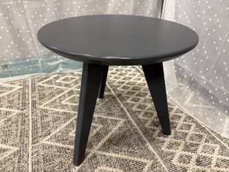 LOLL DESIGNS Modern Round Grey Satellite End Table with Tripod Base