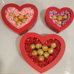 Ribbon Flowers And Candy Box $30(L)-$25(M)-$20(S)