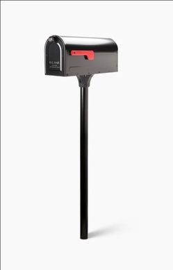 Mailbox~MB1 Black, Medium, Steel, Post Mount~and 2 in. In-Ground Post Kit~Architectural Mailboxes