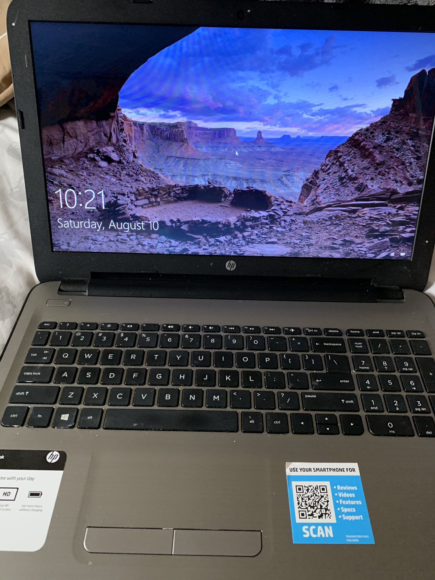 Hp 15.6” laptop $156