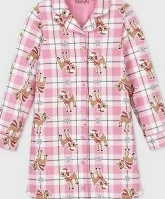 Girls Rudolph the Red-Nosed Reindeer Granny Nightgown - Pink Size Xs