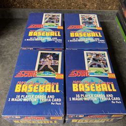 4 - Factory Sealed 1989 Score Baseball Card Wax Boxes